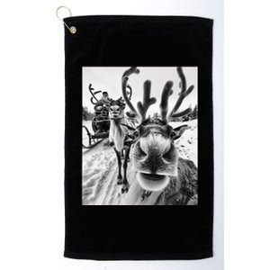 Reindeer Selfie Christmas Platinum Collection Golf Towel