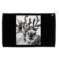 Reindeer Selfie Christmas Grommeted Golf Towel