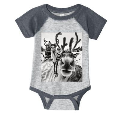 Reindeer Selfie Christmas Infant Baby Jersey Bodysuit