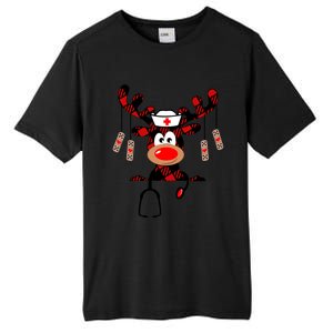 Reindeer Scrubs Christmas Scrub Top Rubber Gloves Nurses Gift Tall Fusion ChromaSoft Performance T-Shirt