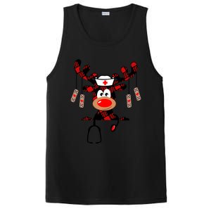 Reindeer Scrubs Christmas Scrub Top Rubber Gloves Nurses Gift PosiCharge Competitor Tank