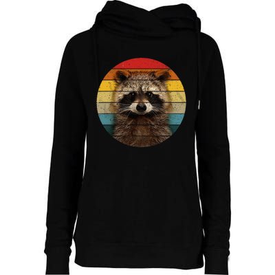 Raccoon Sunset Cute Baby Raccoon Womens Funnel Neck Pullover Hood