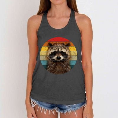 Raccoon Sunset Cute Baby Raccoon Women's Knotted Racerback Tank