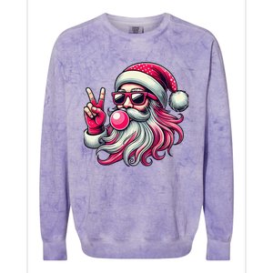 Retro Santa Christmas Blowing Bubble Pin.K Santa Xmas Funny Colorblast Crewneck Sweatshirt