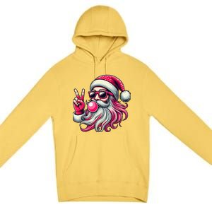 Retro Santa Christmas Blowing Bubble Pin.K Santa Xmas Funny Premium Pullover Hoodie