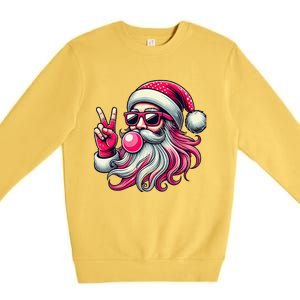 Retro Santa Christmas Blowing Bubble Pin.K Santa Xmas Funny Premium Crewneck Sweatshirt