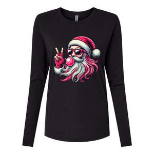 Retro Santa Christmas Blowing Bubble Pin.K Santa Xmas Funny Womens Cotton Relaxed Long Sleeve T-Shirt