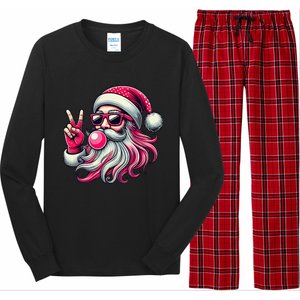 Retro Santa Christmas Blowing Bubble Pin.K Santa Xmas Funny Long Sleeve Pajama Set