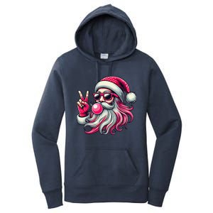 Retro Santa Christmas Blowing Bubble Pin.K Santa Xmas Funny Women's Pullover Hoodie