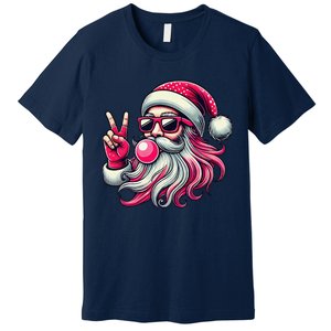 Retro Santa Christmas Blowing Bubble Pin.K Santa Xmas Funny Premium T-Shirt