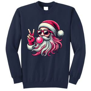 Retro Santa Christmas Blowing Bubble Pin.K Santa Xmas Funny Tall Sweatshirt