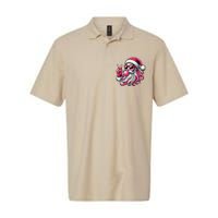 Retro Santa Christmas Blowing Bubble Pin.K Santa Xmas Funny Softstyle Adult Sport Polo