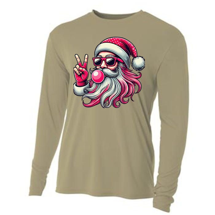 Retro Santa Christmas Blowing Bubble Pin.K Santa Xmas Funny Cooling Performance Long Sleeve Crew