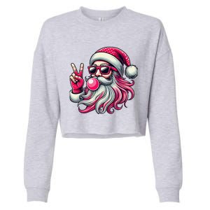 Retro Santa Christmas Blowing Bubble Pin.K Santa Xmas Funny Cropped Pullover Crew