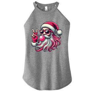 Retro Santa Christmas Blowing Bubble Pin.K Santa Xmas Funny Women's Perfect Tri Rocker Tank