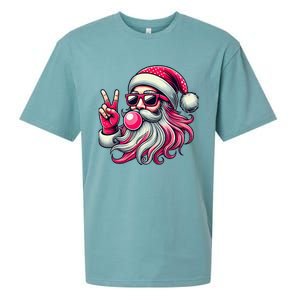 Retro Santa Christmas Blowing Bubble Pin.K Santa Xmas Funny Sueded Cloud Jersey T-Shirt