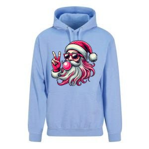 Retro Santa Christmas Blowing Bubble Pin.K Santa Xmas Funny Unisex Surf Hoodie