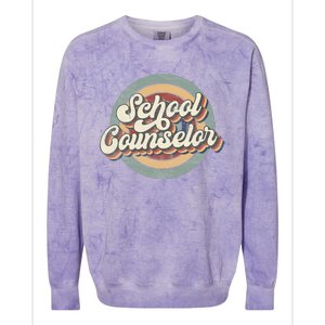 Retro School Counselor Back To School Teacher Squad Crew Colorblast Crewneck Sweatshirt