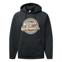 Retro School Counselor Back To School Teacher Squad Crew Performance Fleece Hoodie