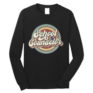 Retro School Counselor Back To School Teacher Squad Crew Long Sleeve Shirt