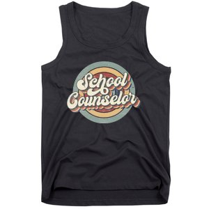 Retro School Counselor Back To School Teacher Squad Crew Tank Top