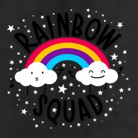 Rainbow Squad Cute Funny Cloud Sky Stars 7 Panel Mesh Trucker Snapback Hat