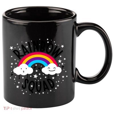 Rainbow Squad Cute Funny Cloud Sky Stars 11oz C Handle Ceramic Mug