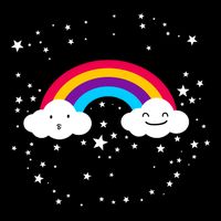 Rainbow Squad Cute Funny Cloud Sky Stars Flatbill Hat