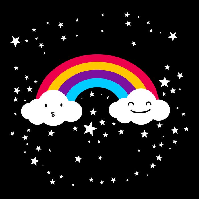 Rainbow Squad Cute Funny Cloud Sky Stars Flatbill Hat