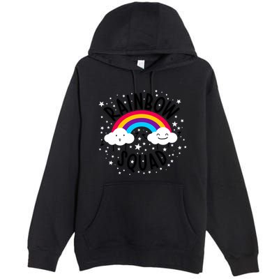 Rainbow Squad Cute Funny Cloud Sky Stars Premium Pullover Hoodie
