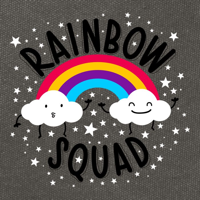 Rainbow Squad Cute Funny Cloud Sky Stars Cotton Canvas Backpack