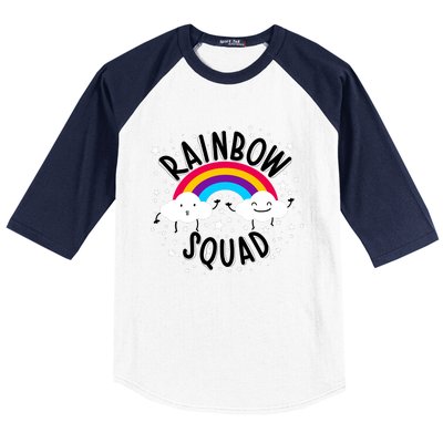 Rainbow Squad Cute Funny Cloud Sky Stars Baseball Sleeve Shirt