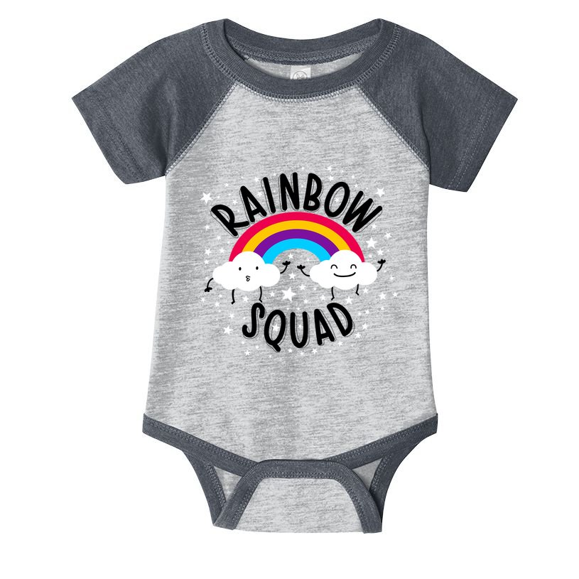 Rainbow Squad Cute Funny Cloud Sky Stars Infant Baby Jersey Bodysuit