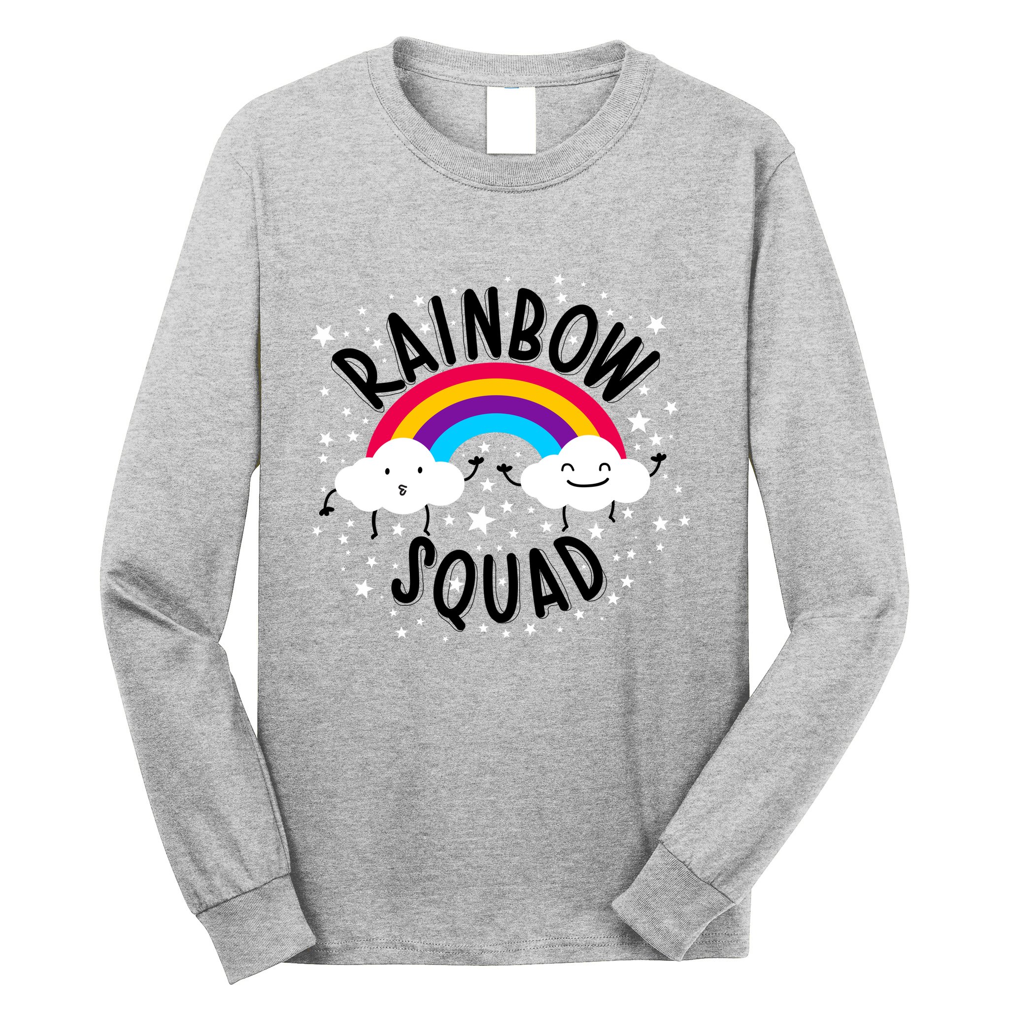 Rainbow Squad Cute Funny Cloud Sky Stars Long Sleeve Shirt