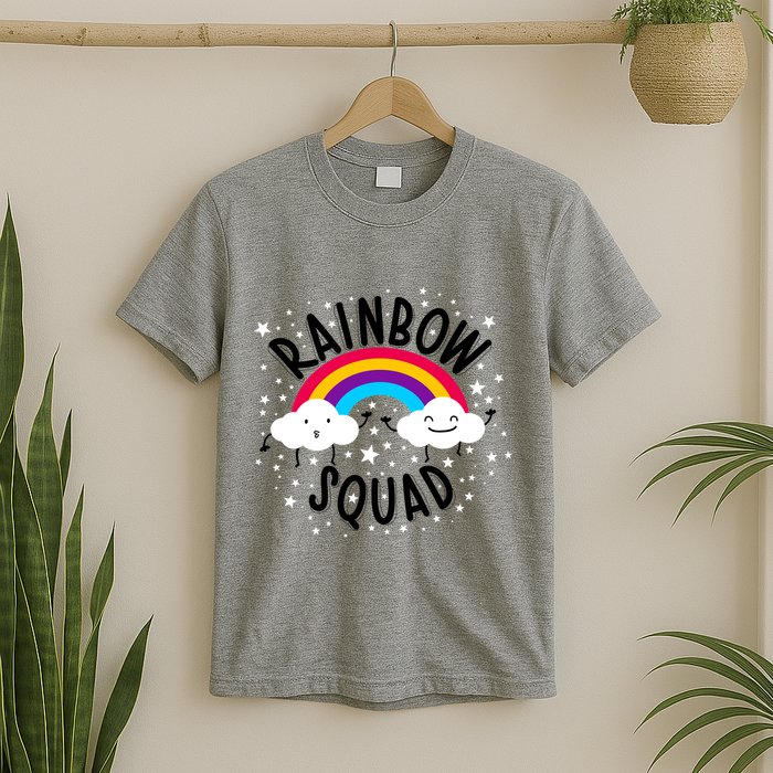 Rainbow Squad Cute Funny Cloud Sky Stars T-Shirt