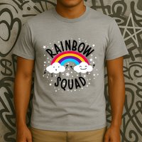 Rainbow Squad Cute Funny Cloud Sky Stars T-Shirt