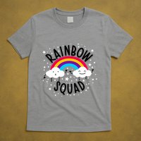 Rainbow Squad Cute Funny Cloud Sky Stars T-Shirt
