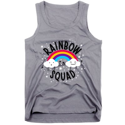 Rainbow Squad Cute Funny Cloud Sky Stars Tank Top