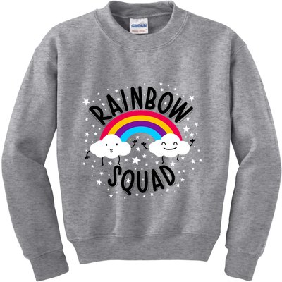 Rainbow Squad Cute Funny Cloud Sky Stars Kids Sweatshirt