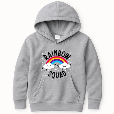 Rainbow Squad Cute Funny Cloud Sky Stars Kids Hoodie