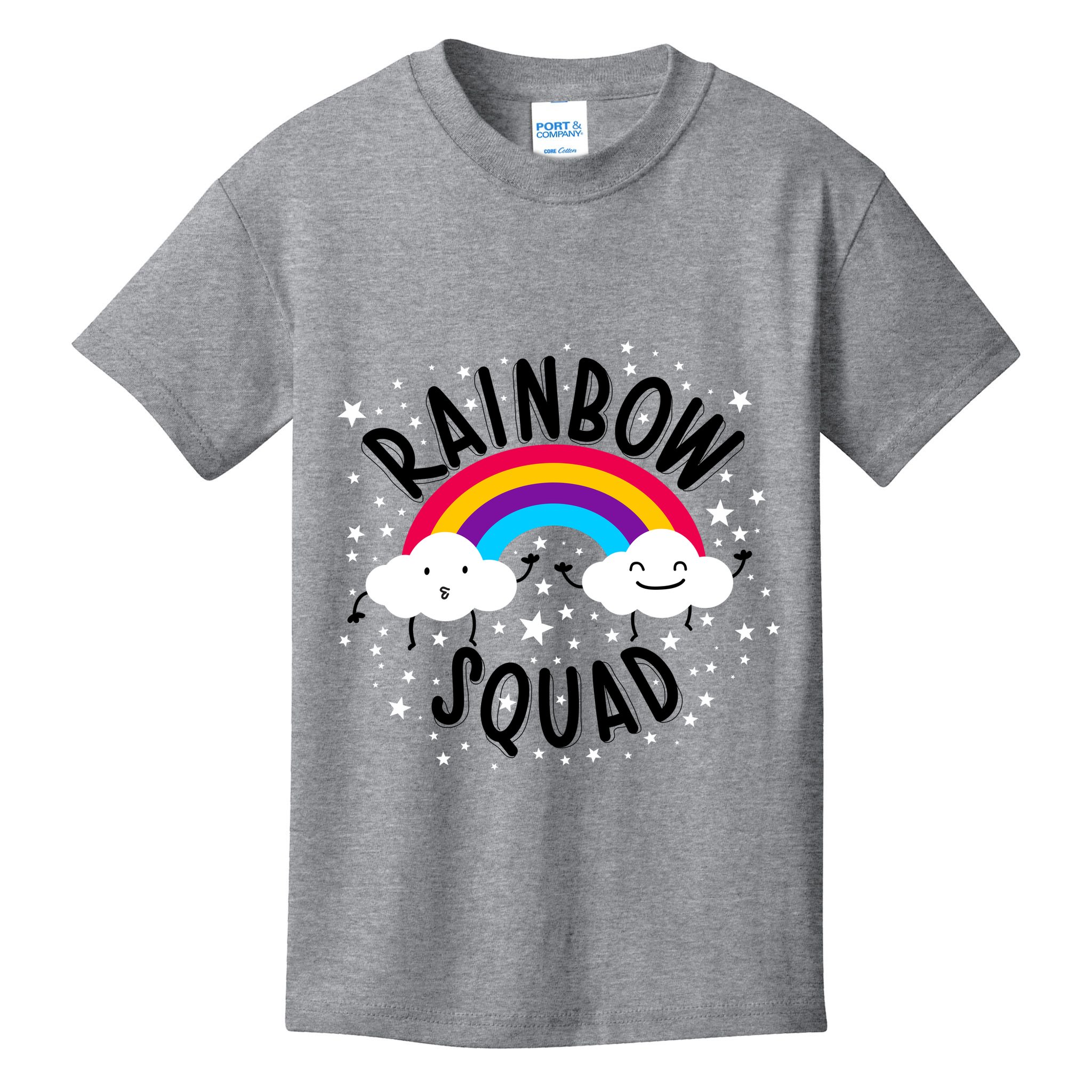 Rainbow Squad Cute Funny Cloud Sky Stars Kids T-Shirt