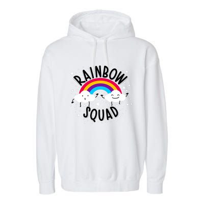 Rainbow Squad Cute Funny Cloud Sky Stars Garment-Dyed Fleece Hoodie