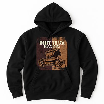 Retro Sprint Car Dirt Track Racing Race Motorsport Fan Gift Hoodie