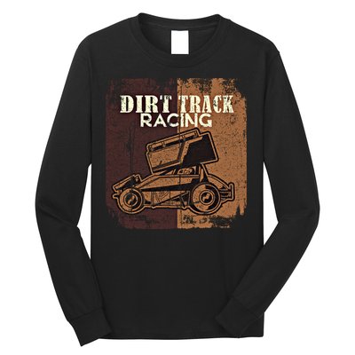 Retro Sprint Car Dirt Track Racing Race Motorsport Fan Gift Long Sleeve Shirt