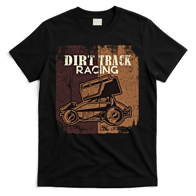 Retro Sprint Car Dirt Track Racing Race Motorsport Fan Gift T-Shirt