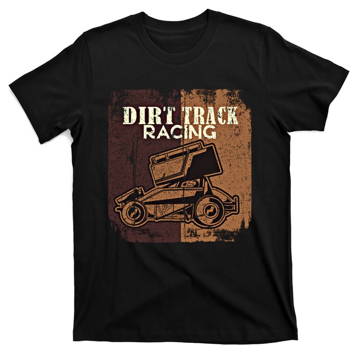 Retro Sprint Car Dirt Track Racing Race Motorsport Fan Gift T-Shirt