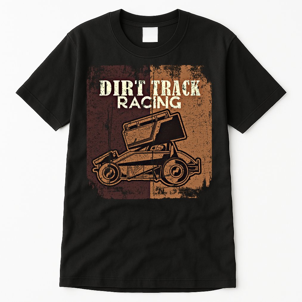 Retro Sprint Car Dirt Track Racing Race Motorsport Fan Gift Tall T-Shirt