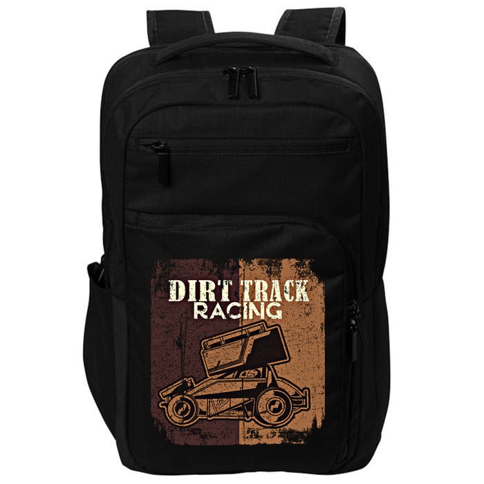 Retro Sprint Car Dirt Track Racing Race Motorsport Fan Gift Impact Tech Backpack
