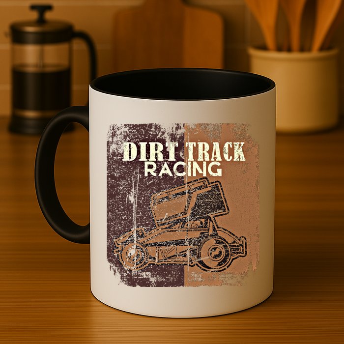 Retro Sprint Car Dirt Track Racing Race Motorsport Fan Gift Mug