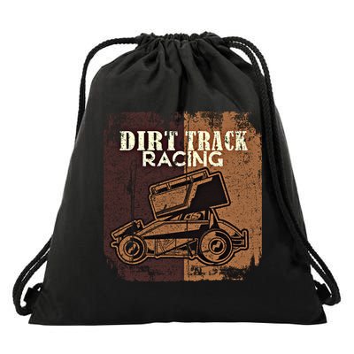 Retro Sprint Car Dirt Track Racing Race Motorsport Fan Gift Drawstring Bag